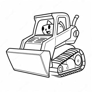 Cute Skid Steer With Happy Face Coloring Page 7047-5734