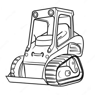 Cute Skid Steer With Happy Face Coloring Page 7047-5735