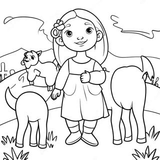 Heidi With Goats Coloring Page 70484-56500