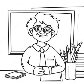 Silly Teacher In Class Coloring Page 70494-56511