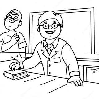 Silly Teacher In Class Coloring Page 70494-56512