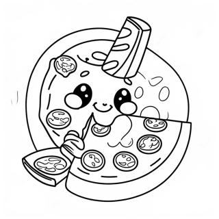 Cute Chibi Pizza Coloring Page 70504-56505