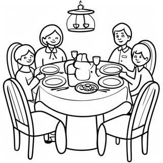 Family Dinner Table Setting Coloring Page 70543-56541