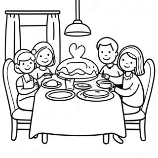 Family Dinner Table Setting Coloring Page 70543-56542