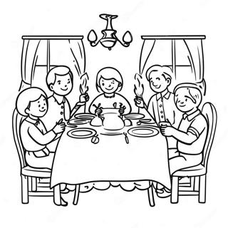 Family Dinner Table Setting Coloring Page 70543-56543