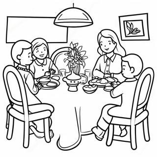 Family Dinner Table Setting Coloring Page 70543-56544