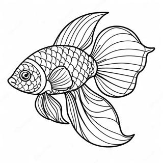 Colorful Betta Fish Swimming Coloring Page 70564-56554