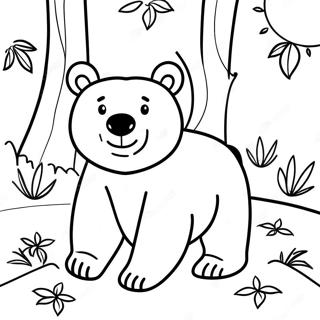 Realistic Bear In A Forest Coloring Page 7056-5738