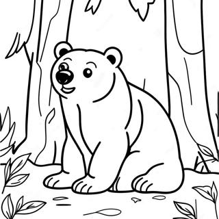 Realistic Bear In A Forest Coloring Page 7056-5740