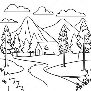 Scandinavian Landscape Coloring Page 70573-59445