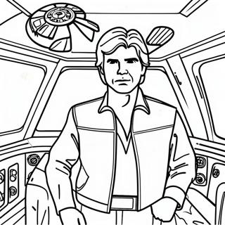 Han Solo In Millennium Falcon Coloring Page 70624-56601