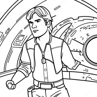 Han Solo In Millennium Falcon Coloring Page 70624-56602