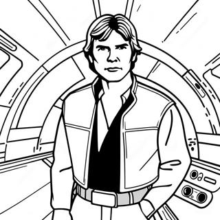 Han Solo In Millennium Falcon Coloring Page 70624-56603