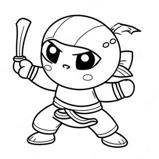 Cute Hello Ninja In Action Coloring Page 70634-56606