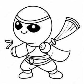 Cute Hello Ninja In Action Coloring Page 70634-56607