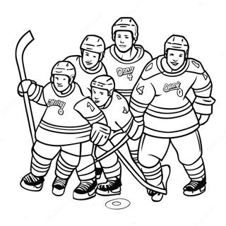 Mighty Ducks Team In Action Coloring Page 70644-56615