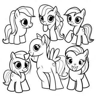 Colorful My Little Pony Friends Coloring Page 70664-56636