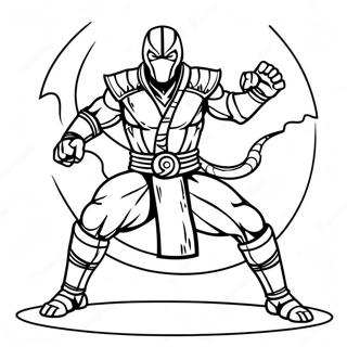 Mortal Kombat Scorpion Action Pose Coloring Page 70673-56638