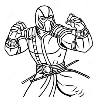 Mortal Kombat Scorpion Action Pose Coloring Page 70673-56639