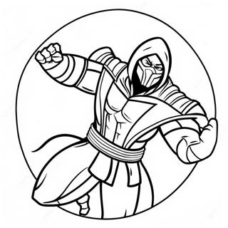 Mortal Kombat Scorpion Action Pose Coloring Page 70673-56640