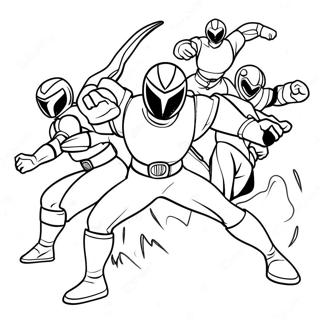 Mighty Morphin Power Ranger Action Scene Coloring Page 70684-56650