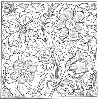 William Morris Floral Pattern Coloring Page 70713-56676