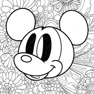 Mickey Mouse Face Coloring Pages