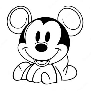 Smiling Mickey Mouse Face Coloring Page 70724-56681