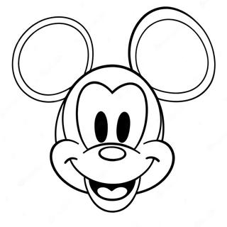 Smiling Mickey Mouse Face Coloring Page 70724-56683