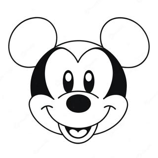 Smiling Mickey Mouse Face Coloring Page 70724-56684