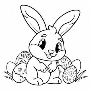 Easter Bunny With Colorful Eggs Coloring Page 70733-56685