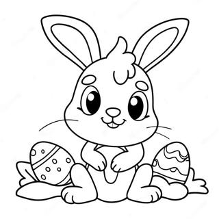 Easter Bunny With Colorful Eggs Coloring Page 70733-56686