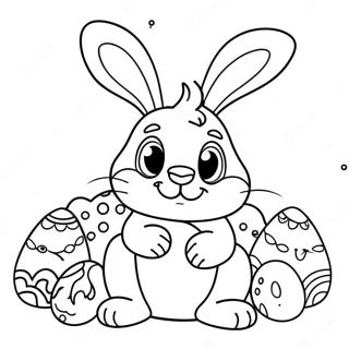 Easter Bunny With Colorful Eggs Coloring Page 70733-56687