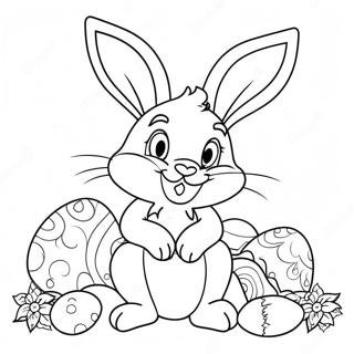 Easter Bunny With Colorful Eggs Coloring Page 70733-56688