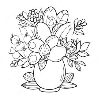 Elegant Easter Floral Arrangement Coloring Page 70734-56693