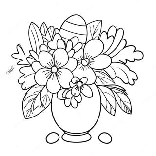 Elegant Easter Floral Arrangement Coloring Page 70734-56694