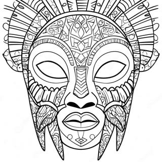 African Mask Coloring Pages