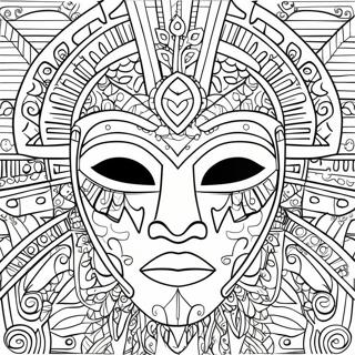 African Mask Coloring Page 70743-56690