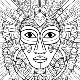 African Mask Coloring Page 70743-56692