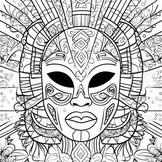 Colorful Tribal African Mask Coloring Page 70744-56701