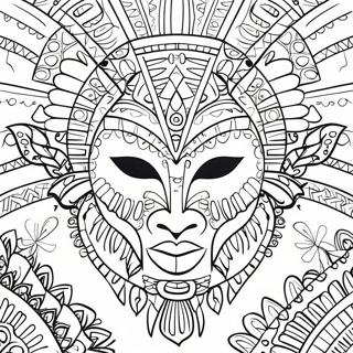 Colorful Tribal African Mask Coloring Page 70744-56702