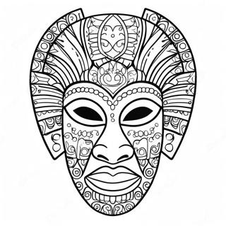 Colorful Tribal African Mask Coloring Page 70744-56703