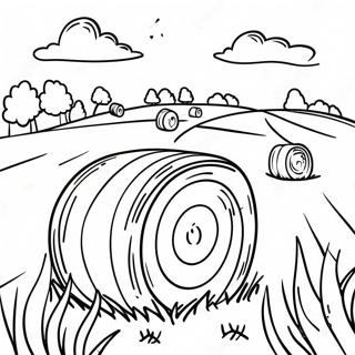 Hay Bales In A Sunny Field Coloring Page 70793-56730