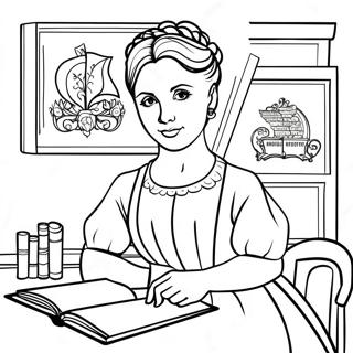 Jo March With A Book Coloring Page 70834-56773