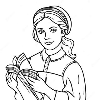 Jo March With A Book Coloring Page 70834-56774