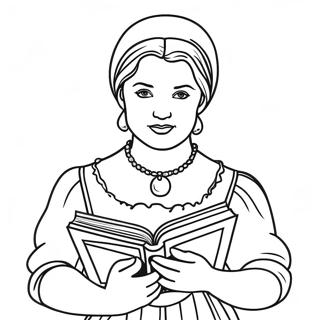 Jo March With A Book Coloring Page 70834-56776