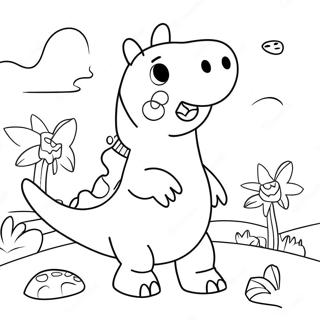 Peppa Pig Dinosaur Coloring Pages