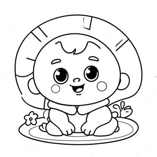 Cute Baby In Yellow Coloring Page 70924-56841