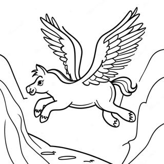 Majestic Hippogriff Flying Coloring Page 70944-56857