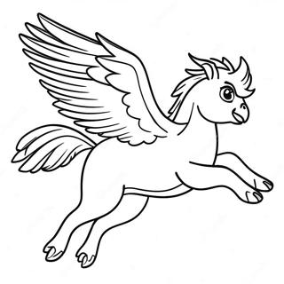 Majestic Hippogriff Flying Coloring Page 70944-56858